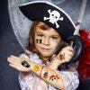 winthrop 240 Pcs Bulk Pirate Glitter Temporary Tattoos for Kids, Flash Gold Individually Wrapped Waterproof Safety Tattoos, Best Choice for Pirate Party Favors, 60 Different Designs Pirate Ships