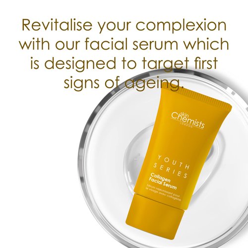 Skin Chemists Collagen Face Serum | Anti Aging Collagen Serum For Face Reduces Wrinkles & Fine Lines | Plant Based Formula with Marine Amino Acids | 1 fl oz