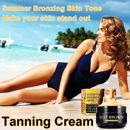 Luxury Intensive Tanning Gel, Natural Tanning Accelerator Cream Gel, Brown Tanning Gel, for Sunbeds & Outdoor Sun (1PC)