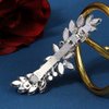 Chargances Crystal Hair Barrette Sparkly Zircon Rhinestone Hair Clip French Design Bridal Hair Clips Elegant Hair Accessories for Women Girls