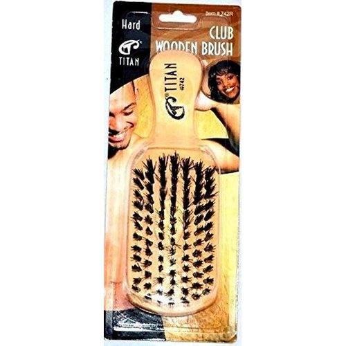 Hard Titan New Club Wooden Unisex Reinforced Boar Bristle Hair Brush