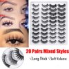 Andy's Orchids Mixed Styles 3D Faux Mink False Eyelashes Fluffy Dramatic Fake Eye Lashes Natural Look Lashes Extensions Beauty Makeup Tools Handmade 20 Pairs 4 Styles