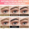 2 Pcs Black Brown Magic Microblading Eyebrow Contouring Pen Brow Pencil, with 4 Brush Micro-Fork-Tip Precise Applicator, Dual-ended Eyebrow Brush, Precise Waterproof Brow Pen, Eye Brow for Women, 03