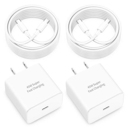 WODENTA 45W USB C Fast Charger for Google Pixel 9/9 Pro/9 Pro XL/9 Pro Fold, 2Pack 45 Watt Super Fast Charging USB C Wall Charger Block with [6FT+10FT] Long USB C to C Cable for Pixel Phone Charger
