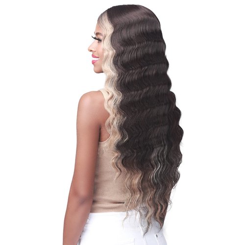 Bobbi Boss HD Lace Synthetic Hair Wig - MLF538 RAMONA, 5" Deep Part HD Lace Wigs with Baby Hair, Cool Crimp Hair Style, High Heat Resistant Wigs (F4/27)