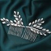 Easedaily Rhinestone Bride Wedding Hair Comb Silver Crystal Bridal Hair Pieces Hair Accessories for Women and Girls (Pack of 2)