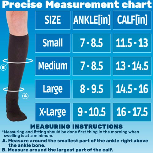 Made in USA - Compression Knee High Men 20-30mmHg - Mens Graduated Compression Stockings for Swelling, Lymphedema, Post Surgery - Brown, Medium - A104BR2