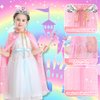 AOMIG 11PCS Princess Cape Set, Princess Cape Clothes With Crown, Wand, jewelry, and bag, Princess Dress Up Clothes for Little Girls, Princess Cape for 3-8Year Old Halloween Christmas Birthday Gifts