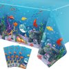 4 Pack Under The Sea Tablecloths Ocean Waves Underwater Table Cover Ocean Animals Table Cloth Ocean Sea Life Tablecloth Ocean Animal Table Cover Summer Beach Pool Birthday Party Supplies 51 x 86 IN