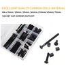 Baby Bed Crib Screws Hardware Replacement Kit, binifiMux 100pcs M6x15mm/25mm/35mm/45mm/55mm/65mm/75mm Black Hex Drive Socket Cap Screws Barrel Nuts Assortment Kit for Beds Chairs Furniture