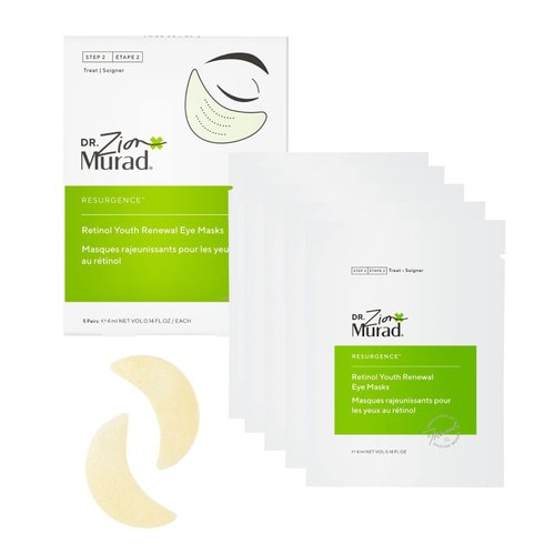 Murad Dr. Zion Retinol Youth Renewal Eye Masks – No-Slip Under Eye Patches for Fine Lines, Wrinkles, Crow’s Feet and Puffy Eyes - Full Absorption Treatment Strips, 5 Pairs