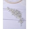 Rumtock Silver Flower with Crystal Hair Comb Long Side Headpiece for Wedding Brides Bridesmaid Women Girls Banquet Prom Handmade Jewelry