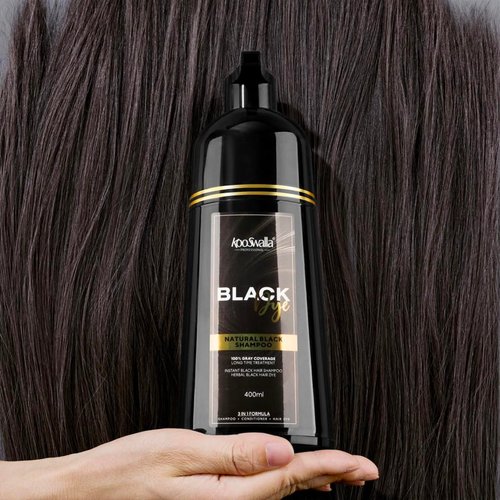 Generic Black Hair Dye 13.5 Fl Oz, Dark Black Hair Shampoo, 3 in 1 Hair Dye Shampoo 400 ML, Easy To Use, Semi-Permanent Hair Color Shampoo (Black)