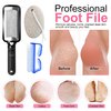 Professional Pedicure Kit, Stainless Steel Heel Scraper for Women Feet Care, Foot Pumice Stone for Feet Hard Skin Remover in Shower, Pumice Stone and Brush for Feet Callus Removal at Home/Salon