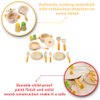 Hape Gourmet Play Kitchen Starter Accessories Wooden Play Set| 13 PCs Pretend Cookware Plates Dishes Play Kitchen Sets for Kids