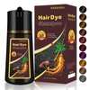 Hair Dye Shampoo 3 In 1, Dark Wine Red Hair Color Treated Shampoo Para Canas, Deep Burgundy 100% Gray Hair Coverage for Women & Men Parent, Lasts 30 Days, Easy To Use, Christmas Gift, 500ml