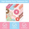 40pcs Doughnut Party Supplies，Doughnut theme Paper Plates Napkins Summer Doughnut Party Birthday Decorations Favors for Kids Serves 20