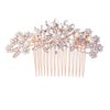 Hapibuy Rose Gold Wedding Hair Comb Pearl Crystal Bridal Hair Accessories For Bride and Bridesmaid