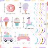 Pastel Ice Cream Sweet One First Birthday Party Decorations, Ice Cream and Donut Party Hanging Swirl, Summer Ice Cream Party Ceiling Hanging Streamers for Ice Cream 1st Bday Girls Donut Party Supplies