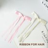 EHBELIF Hair Bows for Women 4PCS Bow Hair Clips Pink Hair Ribbon Bow Tassel Hair Bow with Long Tail Silk Bowknot Hair Clip Barrettes Solid Satin Hair Accessories for Women and Girls