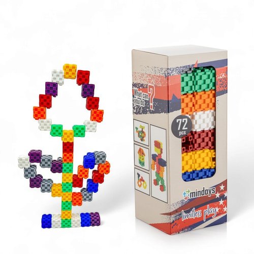 Mindoys Building Blocks for Kids Learning Toys - Toddler Building Blocks for 3 4 5 6 7 8 9 + Years Old - Educational STEM Toys - Toddler Toys for Boys and Girls 72 PCS Christmas Birthday Gift