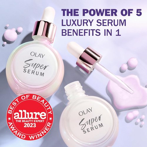Olay Super Serum 50mL (1.7 oz) with Niacinamide, Vitamin C, Collagen Peptide, AHA, and Vitamin E