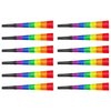 Beistle Set of 12 Glitter Print Rainbow Noisemaker Horns, 9” Colorful LGBTQ+ Party Favors, Pride Parade Swag, USA Made, Multicolor