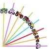 24 Monster Truck Party Favors Car Reusable Straight Straws for Monster Truck Car Birthday Party Supplies with 2 Cleaning Brushes 6 Color Straws