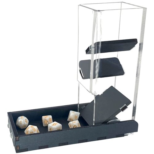 C4Labs Mini Short Size Gaming Dice Tower and Basic Tray - Black