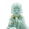 Gralara Little Monk Figurine, Solar Dancing Toys Shaking Head Dolls, Buddha Monks Statue Car Ornament, Bobble Head Toy for Home Office Desk Decor, Green, S