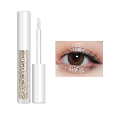 Kyannkra Liquid Glitter Eyeshadow,Liquid Glitter Eyeliner Metallic Glitter Shimmer Eye Looks Waterproof Long Lasting Quick-Drying Sparkling(T03)