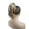 Wiginway Braid Messy Style Ponytail Hair Extension Handmade Synthetic Hair-Piece with Jaw Claw Clip (Blonde with Highlights)
