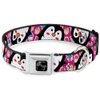 Dog Collar Seatbelt Buckle Penguins Cupcakes Fuchsia Purple White 9 to 15 Inches 1.0 Inch Wide (DC-W31667-S)