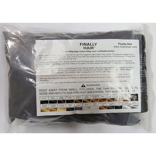 Hair Building Fibers 200 Grams 7 Oz. With Bottle By Finally Hair 50g*4 (Dark Grey and Pepper)