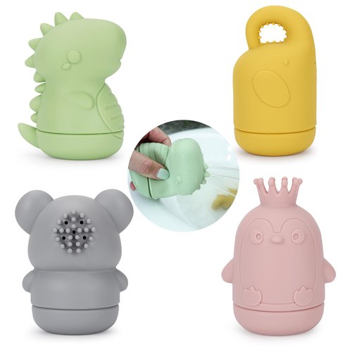 Socub Baby Bath Toys, Squeezable Silicone Bath Toys for Infants 6-12 Months, Toddlers 1-3, BPA Free Bathtub Toys, Pool Toys for Infants