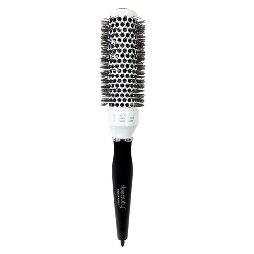 iBeauty Ceramic Hair Brush (Curling) - 33mm Ionic Tourmaline for Blow Drying #1904 -Assembled in USA