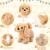 Halloscume 4 Pcs Puppy Stuffed Animal Interactive Electronic Plush Dog Animals Walking Barking and Wagging Tail Toys for Christmas Classroom Kids Birthday Gifts 7"