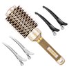 AIMIKE Nano Thermal Ceramic & Ionic Hair Brush with Boar Bristles for Styling, Volume & Shine (2.9 inch, 1.7 inch Barrel) + 4 Free Clips