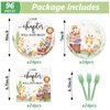 Whaline 96Pcs Storybook Baby Shower Party Supplies For 24 Guests A New Chapter Will Begin Soon Book Disposable Tableware Set Paper Dinnerware 48Pcs Plate 24Pcs Napkin Fork For Party Table Decor