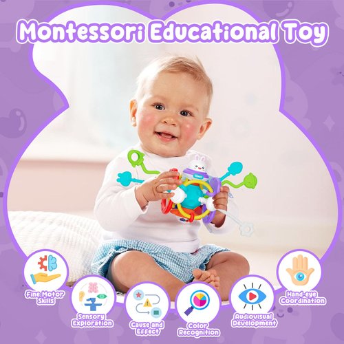 OSIMILY Montessori Baby Toys & Toddler Toys, Sensory Preschool Learning Toys for Boys and Girls, Safe and Encourages Creativity Toddler Kids Toys (Purple)