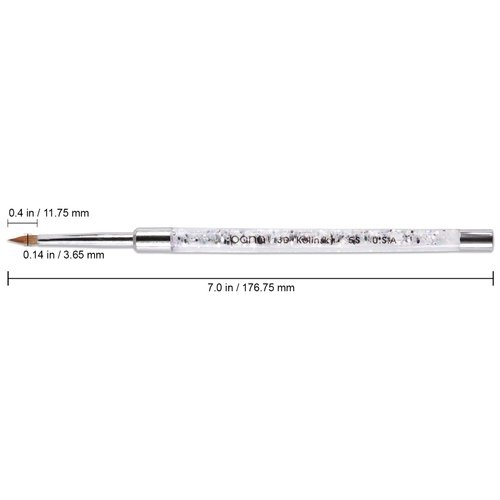 PANA 3D Kolinsky Nail Art Brush - Silver Glitter Handle, Size 5 - Acrylic Nail Art Sculpture Brush for Manicures Pedicure Salon Professional or Beginner