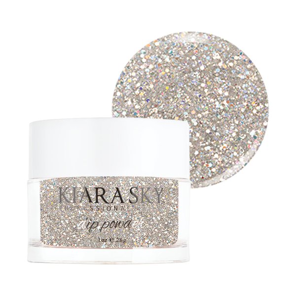 Kiara Sky Long Lasting Nail Dip Powder Silver Tones 1 oz, Time for a Selfie