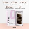 Curacoro Brown Eclipse Flat Lash Extensions - Mixed Length 8-15mm, Thickness 0.15mm, C CC D Curl, Brown Mink False Lashes, Matte Finish, Individual Eyelashes for Salon Use, Lightweight and Fluffy