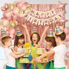 Girl Rose Gold Birthday Party Decorations, Rose Gold Happy Birthday Banner, Tassel Curtain Decorations, Confetti Balloons, Age Number Foil Balloons, Birthday Cake Decorating Supplies (16)