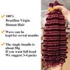 Burgundy Braiding Hair 100g Deep Wave 2 Bundle Bulk Human Hair for Braiding Deep Curly 100% Remy Human Hair Extensions for Boho Curly Wave Braids 99J Red Braiding Hair (99J, 28 Inch)
