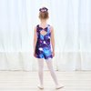 JESKIDS Leotards for Girls Gymnastics with Shorts Dance Biketards Tumbling Matching Hair Scrunchie Cosmic 10-11 Years