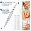 2pcs Hard Gel Nail Brush, French Manicure Brush French Tip Nail Gel Liner Brush, Builder Gel Brushes for Design Nails Dual-Ended Nail Design Brushes Rhinestone Handle Nail Brush Professional Nail Art
