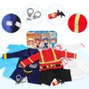 DISHIO Dress Up Clothes for Kids Pretend Role Play Costumes Trunk Toddlers Dress Up Costumes with Fireman Police Doctor Chef Kids Costume Set Dress Up Costumes for Boys Girls Birthday Party Age 3-6