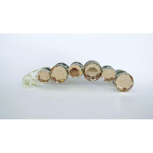 Generic Golden rose clear art deco sparkly banana hair claw clip with rhinestones