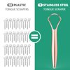 Tongue Scraper (2 Pack), Tongue Cleaner Cure Bad Breath, Tongue Cleaners Stainless Steel, Metal Tongue Scrapers for Adults Fresher Breath in Seconds.by RONAVO
